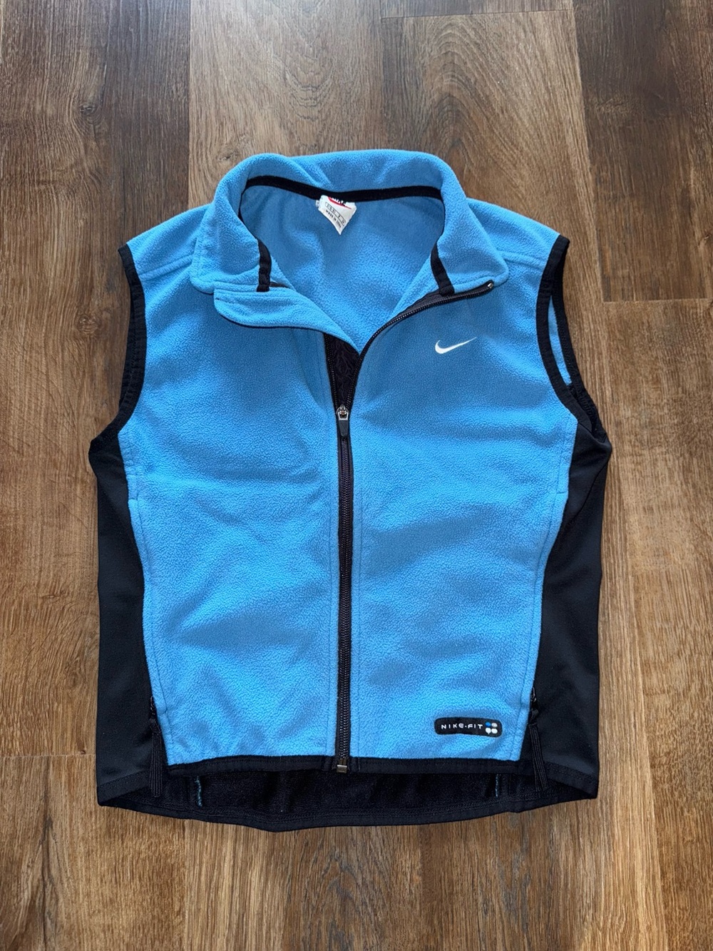 Vintage Nike Blue Fleece Vest with Black Panels size S